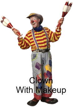 Gregory May Clown with Makeup Juggling Clubs