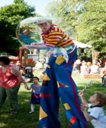 Gregory May Bubble-ologist Giant Bubbles on Stilts
