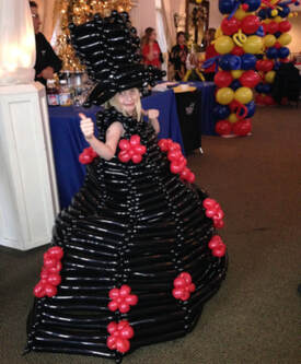 Greg May Balloon Sculpture Giant Costume Dress and Hat Bar and Bat Mitzvah